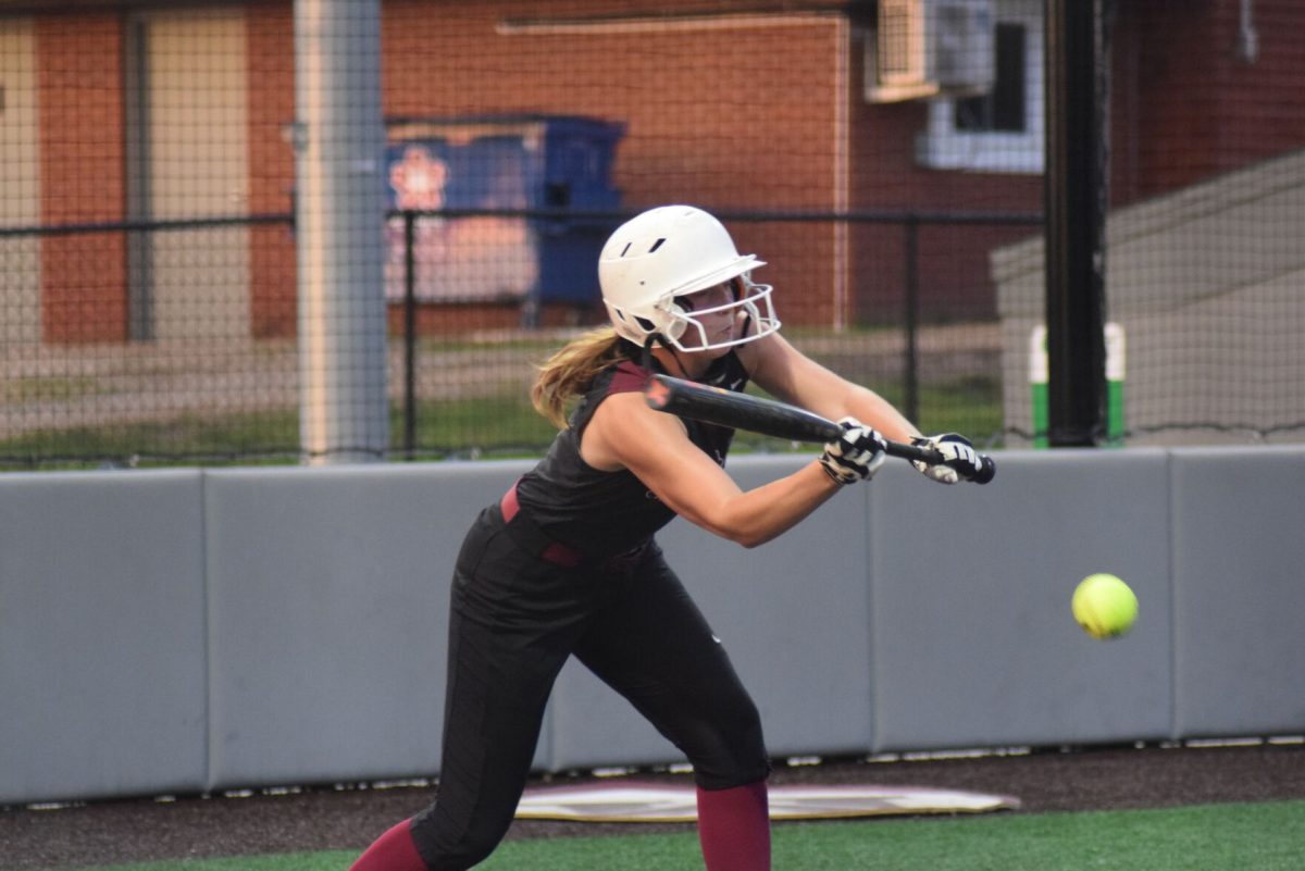 Mount Vernon senior Addison Gookin lays down a sacrifice bunt during the sixth inning against Cedar Rapids Prairie on Wednesday, July 3, at Van Metre Field in Mount Vernon.