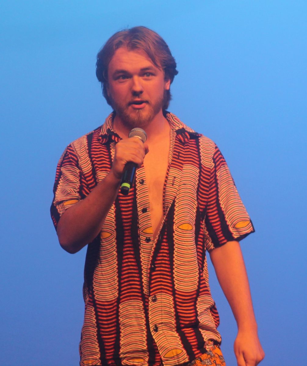 Jasper Rood performs at the celebration of 100 years of theater Friday, July 12. 