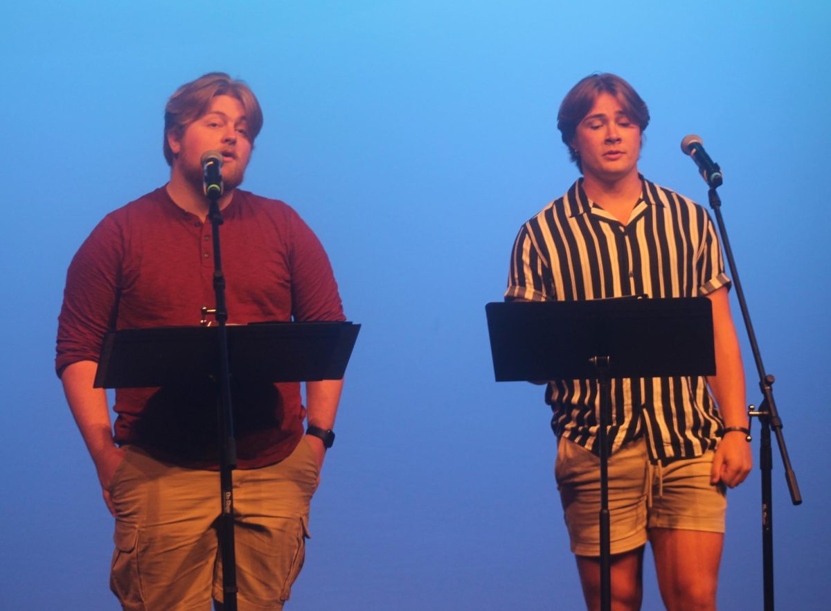 Milo Olinger and Tyler Panos perform “Dear Theodosia” Friday, July 12. 