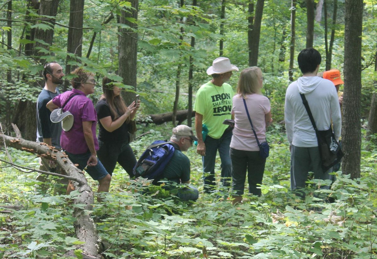 Members of the foray take a brief break in Palisades Kepler State Park
Saturday, Sept. 14.