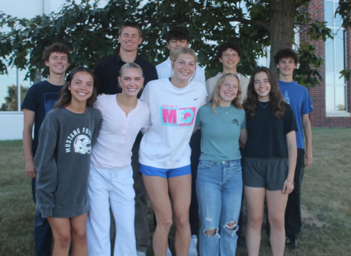 Representing the 2024 Homecoming Court for Mount Vernon are (back, from left) Seamus O’Connor, Joe Briesemeister, Ethan Wood, Emmett Jordan and Grady Olberding (front, from left) Betsy Louwagie, Paige Schurbon, Chloe Meester, Natalie Thuerauf and Clare Nydegger.