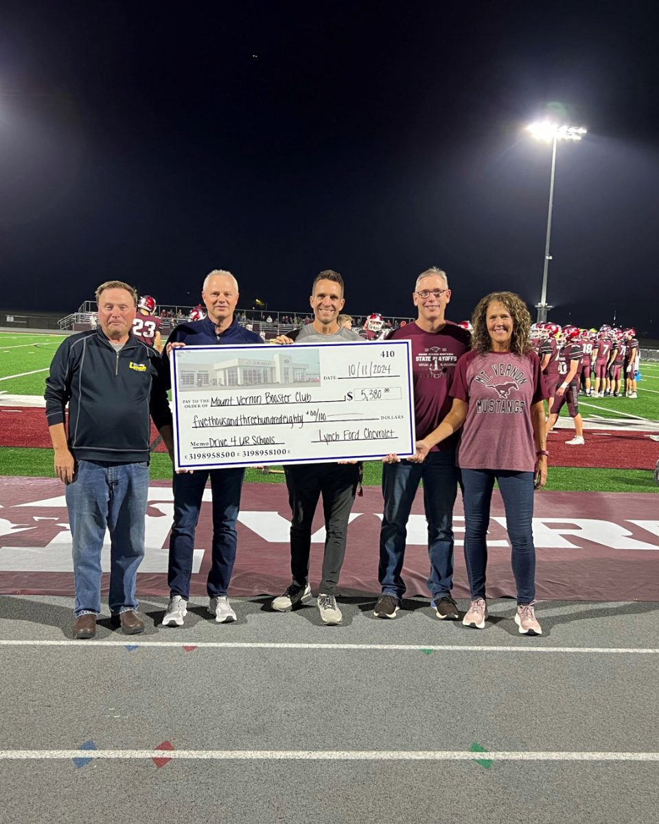 Lynch Ford Chevrolet presents check to Mount Vernon Booster Club