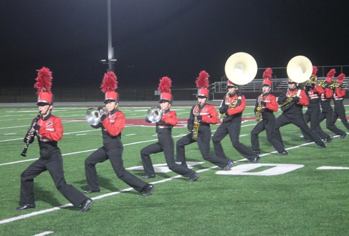 The Lisbon Marching Band shows off their fancy footwork to an Elvis song.