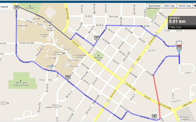 Turkey Trot Route Map