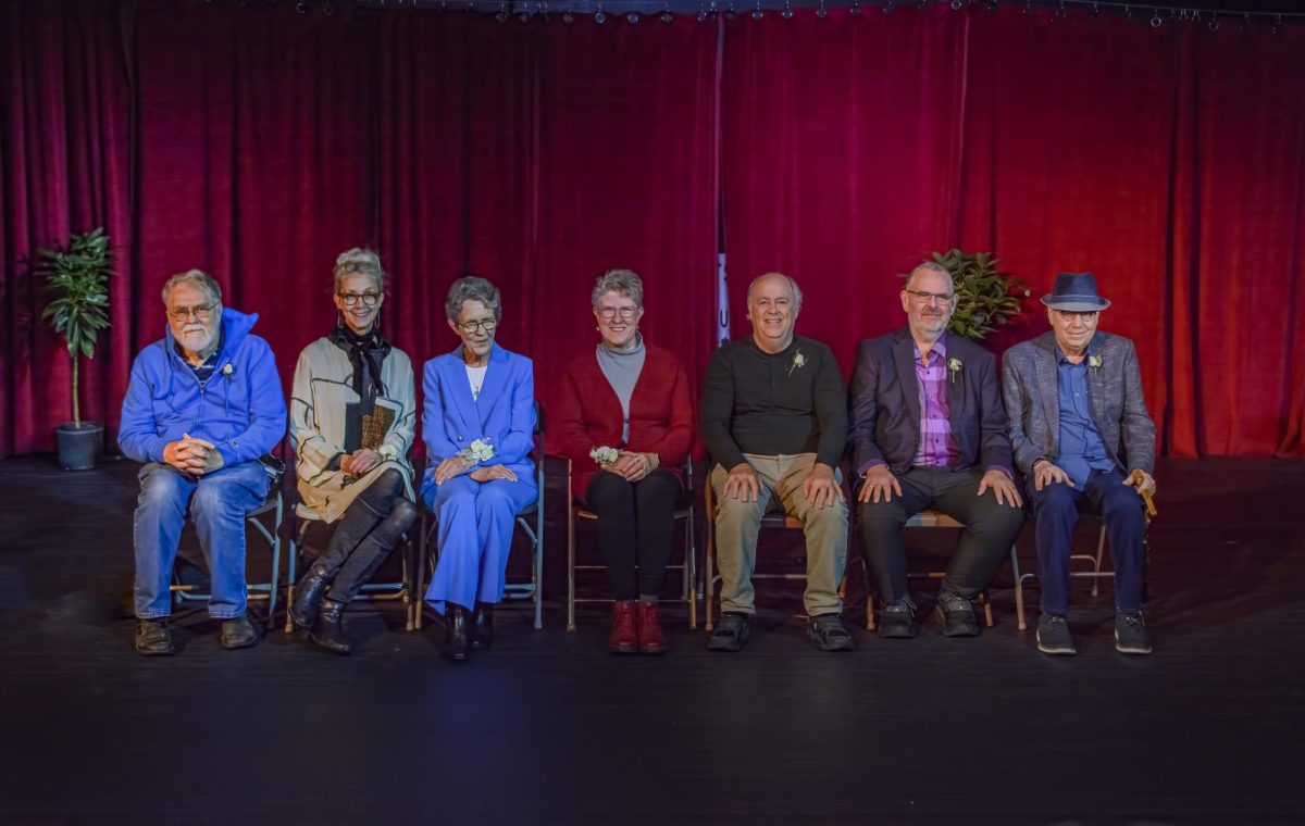 This year’s honorees include (from left) John Bardsley, Tommie Ouverson, Pat Ouverson, Joleen Woods, Bob Campagna, Kevin Carpenter and Leland Turner.