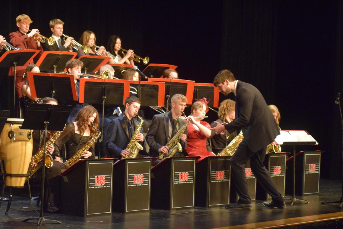 Joseph Arch directs the Lisbon Jazz Band at Java Jazz Friday, Feb. 13.