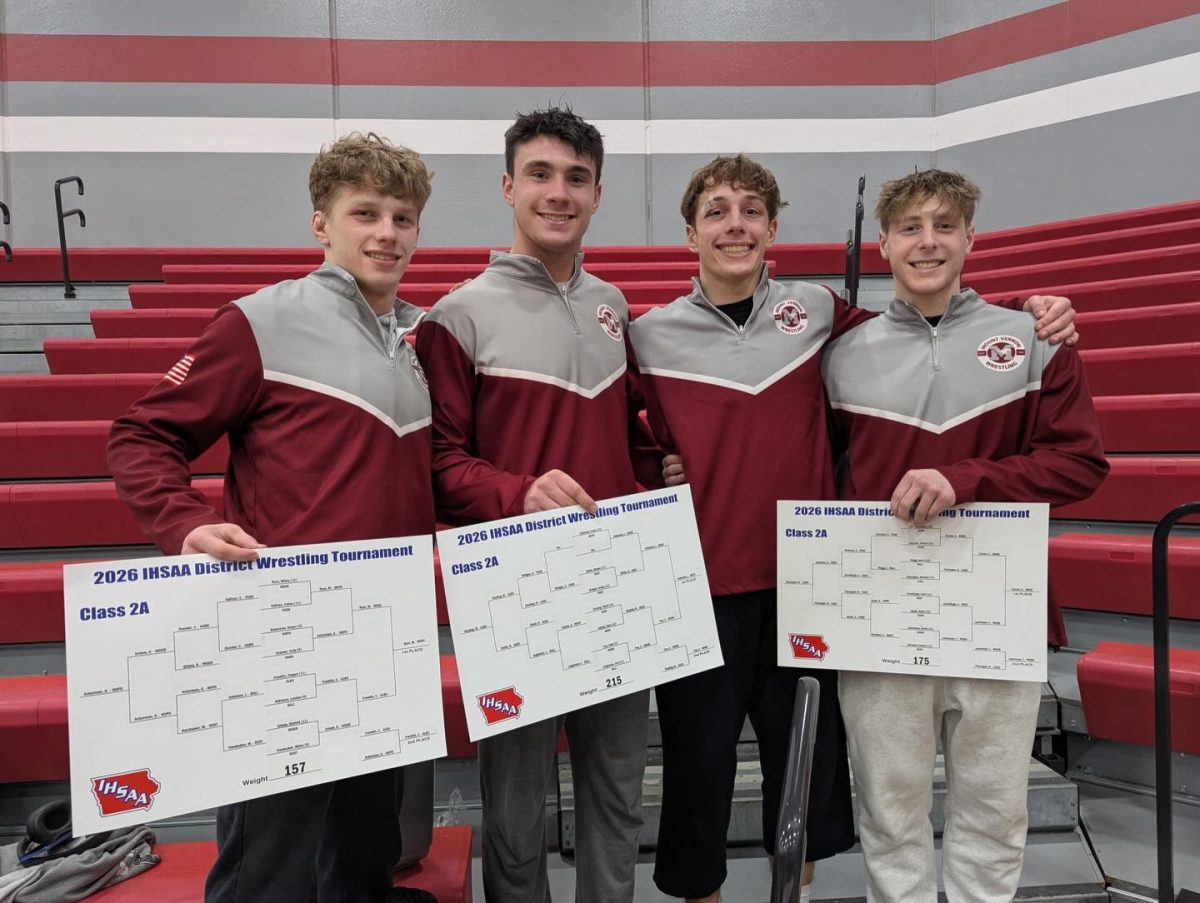 The Mount Vernon boys’ wrestling team is advancing four wrestlers to the state tournament – Mikey Ryan, Caysen Curran, Jaxon Anderson and Will Goodlove.