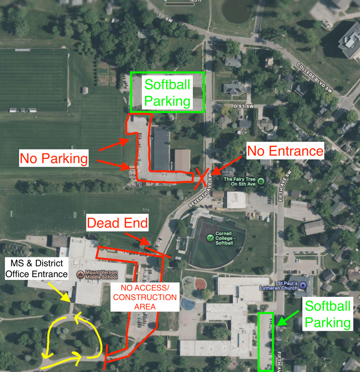 MV middle school parking lot construction begins